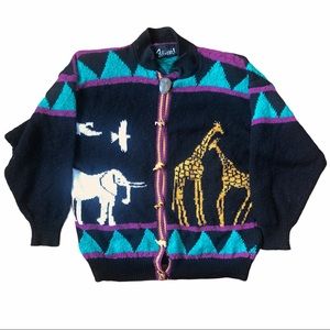 rare vintage 90s safari african sweater.